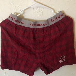 Iowa St CYCLONES boxers, size M,plaid,logo stitch